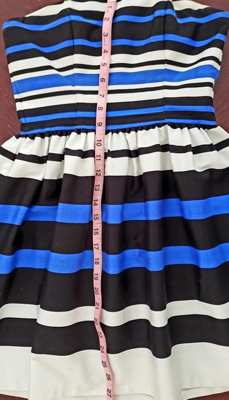 Strapless little blue/white/black dress - Picture 6 of 8